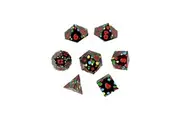 LPG Dice RPG Set Inscripted Hex Rainbow Black