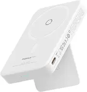 Baseus Battery Pack for Magsafe, 5000mAh Wireless Portable Charger PD 20W Fast Charging with Stand and USB-C, Magnetic Power Bank for iPhone 15/14/13/12 Pro/Pro Max/Plus/Mini (Stellar White)