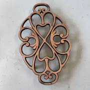 Pampered Chef Copper Clad Cast Iron Round Up From the Heart 10” Trivet 2009