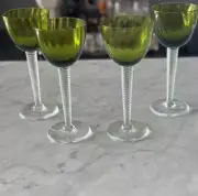 New. Saint Louis Crystal Tsarine Wine Or Water Glass. Chartreuse. Set Of 4