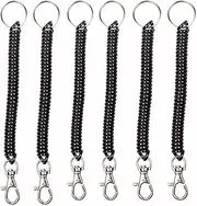 [YangQian] Spring Coil Keychain Key Cellphone Snap Hook Cord Retractable Key Ring with Metal Lobster Clasp 6Pcs