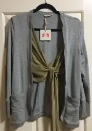 Sass & Bide Grey ‘Jersey Wrap’ Cardigan/Jacket Size 38 NEW WITH TAGS