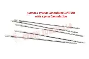 Orthopedic Quick Coupling Cannulated Drill Bit 3.2mm x 170mm Lot of 5 pcs SS