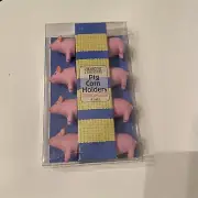 SET OF FOUR CHARCOAL COMPANION PIG CORN HOLDERS SKEWERS NIP