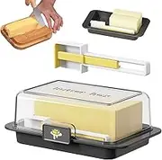 MWZBTG Butter Dish, 18.5 x 11 x 6.8 cm Butter Bowl, Butter Storage, Butter Holder, Butter Keeper with Lid and Knife, Multifunctional Butter Container, Unbreakable Cheese Container