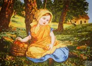 "Girl" Printed Canvas for Cross Stitch Tapestry Gobelin Embroidery 10548