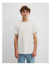 [Country Road] Teen Recycled Cotton Blend Plain CR Short Sleeve T-shirt in White