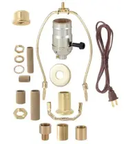 B&P Lamp Polished and Lacquered Floor Lamp Wiring Kit with 3-Way Socket, 12