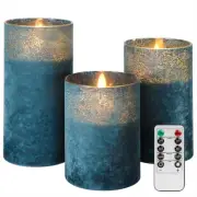 Blue Flameless Candles with Remote - Battery Operated Candle with Timer, LED ...