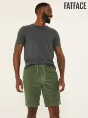 FatFace Seaton Khaki Green Pull On Cord Shorts (E80242) | $97