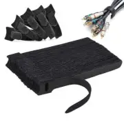 100pcs Reusable Cable Tie Nylon Hook Loop Strap Cord Ties PC TV Organiser Black
