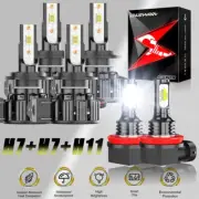 FIT Smart Fortwo 2008 2009 2010-2015 Headlight High/Low+Fog Light Bulbs white (for: Smart)