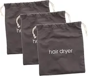 3pcs Canvas Hair Dryer Bag Hair Dryer Container Straightener Holder Pouch Drawstring Hair Dryer Bag Hair Dryer Storage Safe Storage Bag Hair Tool Pouch Drawstring Bag Cloth