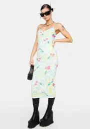 [AFRM] Mint Cherry Amina Mesh Midi Dress