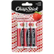 3 Pack Chapstick Classic Lip Balm, Classic Strawberry, 3 Ct, 0.15 oz