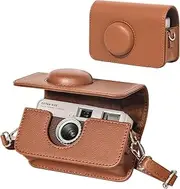 CAIYOULE Camera Case for Kodak EKTAR H35 H35N/F8/F9 Half Frame Film Camera, PU Leather Camera Case for Kodak Carrying Protective Case with Shoulder Strap, Brown (No Camera)