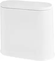 Ｂｅｓｇａ Garbage Container Bin Trash Can with Lid Rubbish Container Narrow Garbage Can Kitchen Wastebasket for Laundry Room Bathroom, White