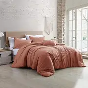 Modern Threads - Comforter Set - Down Alternative Brushed Microfiber - Elegant All Season Bedspread - Includes Shams, & Decorative Pillow - Luxurious Bedding - Dark Rose, King