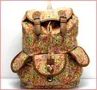 Candies LARGE 16" Backpack -Cargo Bag Tote - Vegan Leather Accent Floral ❤️NEW❤️