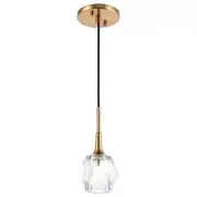 Woodbridge Lighting Regent Park 1-Light Glass Pendant in Brass