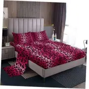 Leopard Print Fitted Sheet Women Cheetah Print Bed Sheet Set for Twin Multi 6