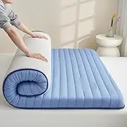 Portable Japanese Floor Futon Mattress, Adult Thick Mattress Sleeping Pad Foldable Roll Up Mat Suitable for Living Room Bedroom Camping Dormitory,