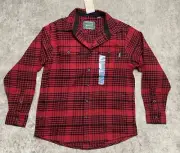Woolrich Brawny Flannel Shirt Jacket Shacket Red Plaid Button Up Heavy Men’s L