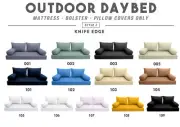STYLE 2 Knife Edge Mattress Bolster Pillow for Daybed Porch Swing |COVERS ONLY|