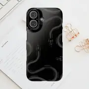 Black King Snakes iPhone 16/15/14/13/12/11 Slim Cases, Glossy Finish