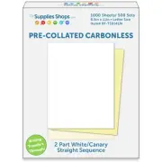 2-Part Straight Sequence White / Canary Pre-Collated Carbonless Paper (Carton
