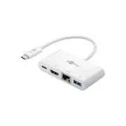 Goobay USB-C to Multiport Adapter (HDMI + Ethernet PD) 3A 60W - White