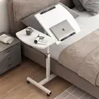 Motif 2-in-1 Adjustable Portable Sofa Bed Side Table Laptop Desk w/ Wheels White