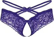 [TAIKMD] Men Sissy See-through Lace Crotchless G-String Thongs Hollow Out Bikini Briefs Strappy T-Back Underwear