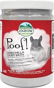Oxbow Poof! Chinchilla Dust Bath,100% Natural Blue Beauty Dust for Chinchillas, Degus, Gerbils, and Hamsters, Small Animal Grooming, Natural Dusting Powder, 2.5 lbs Jar