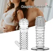 Faux Crystal Penis Sleeve Men Penis Cover Enlargement Dick Extender Sex Product