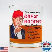 Donavibe Brother Rock Glass Cup - Brother Gifts From Sister - Fathers Day Bir