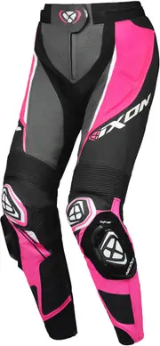 Ixon Vortex 3 Ladies Motorcycle Leather Pants, black-pink, Size M for Women Black Pink