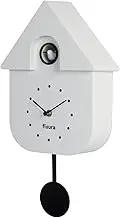 Fisura - Cuckoo Clock. Wall Clock. Original Wall Clock for Gift. 3 AA Batteries not Included. 21,5 x 8 x 41,5. Material: ABS Plastic. (White)