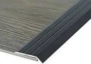 Transition Strip Floor Transition Strip Floor Edge Reducer Floor Threshold Transition Trim Strip,Aluminum Alloy Fluted Carpet Trim,Wood to Tile,Carpet to Tile,Wood to Wood,(Black,110cm/43)