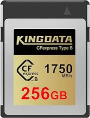 KINGDATA CFexpress Type B 256GB Memory Card, Up to 1750MB/s Read, RAW 8K Video and Photo, Compatible with Camera, Professional Photography