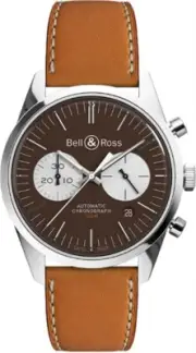 Bell & Ross New Vintage Officer Brown Dial & Leather Strap Automatic Swiss Watch