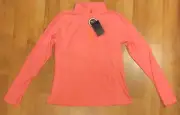 Moheen UPF 50+ UVA UVB Womens Quarter Zip Pullover Orange Cool Dry Golf XL NWT