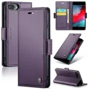 CaseMe iPhone 7+ 8+ Plus Folio Wallet Case Cover Apple Side Closure [Purple]