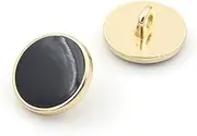 10PCS Clothes Button - Fashion Black Glazed Metal Button Set Sewing Button for Blazer, Coat, Uniform, Shirt, Suit and Jacket (12.5mm)
