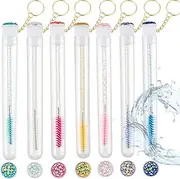 40 Piece Disposable Mascara Wand Tube Set Diamond Bling Fashion Key Chain Tube Empty Mascara Brushes Eyelash Spoolies Brush Makeup Tool Applicator