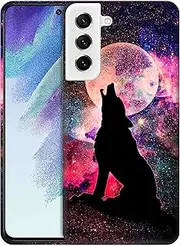 [GlamCase] for Samsung Galaxy S21 FE 5G, Samsung Galaxy S21 FE 5G Case - Wolf Nebula Design Printed Slim & Sleek Cute Hard Plastic Protective Designer Back Phone Case/Cover for Samsung S21 FE 5G