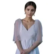 Elegant Shoulder Pads Tulle Wing Wedding Ruffled Shoulder Cover Stage Costume