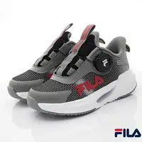 在飛比找樂天市場購物網優惠-FILA斐樂頂級童鞋旋鈕無鞋帶運動鞋J430Y-402灰(中