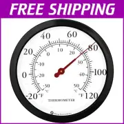 12-Inch Indoor/Outdoor Steel Thermometer with Easy-to-Read Analog Display
