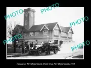 OLD HISTORIC PHOTO OF VANCOUVER FIRE BRIGADE CANADA POINT GREY FIRE DEP c1930